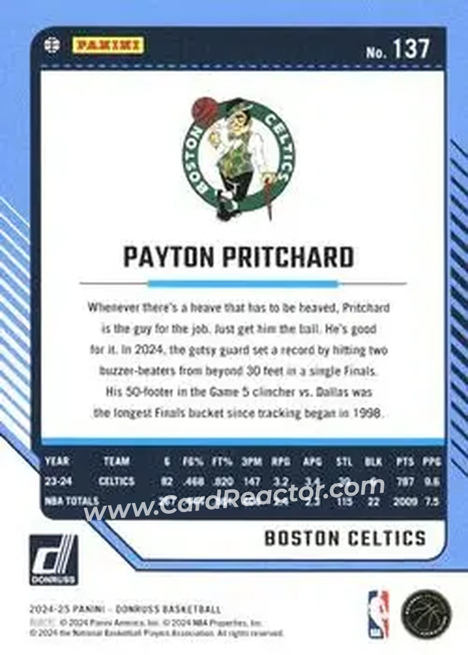 Back of Payton Pritchard