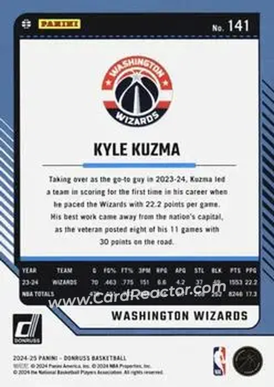 Back of Kyle Kuzma
