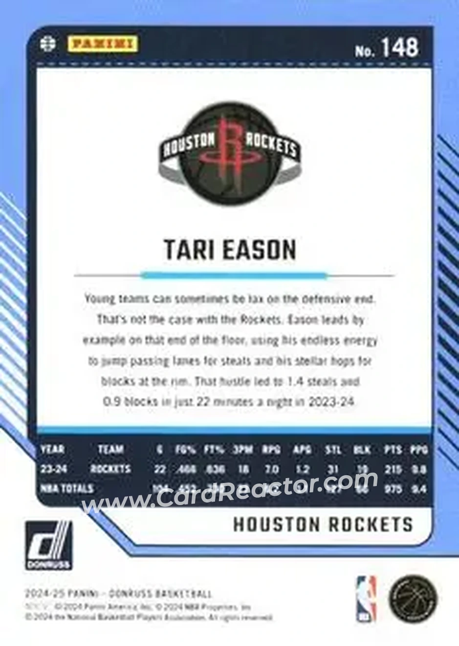 Back of Tari Eason