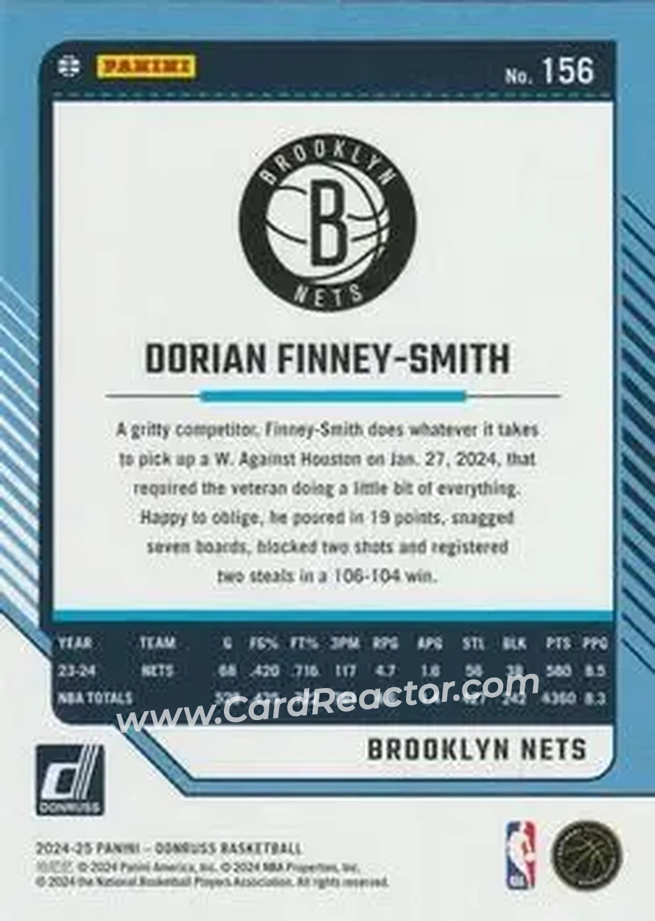 Back of Dorian Finney-Smith