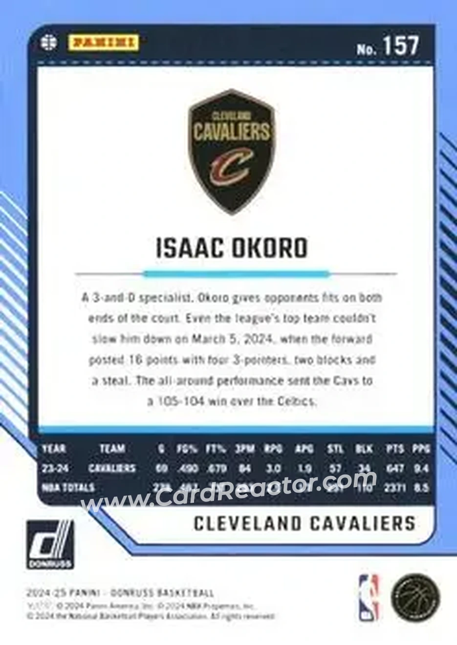 Back of Isaac Okoro
