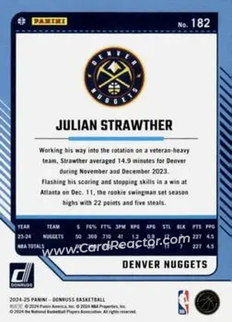 Back of Julian Strawther