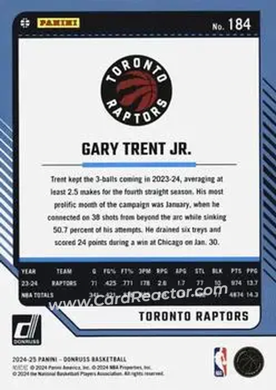 Back of Gary Trent Jr.