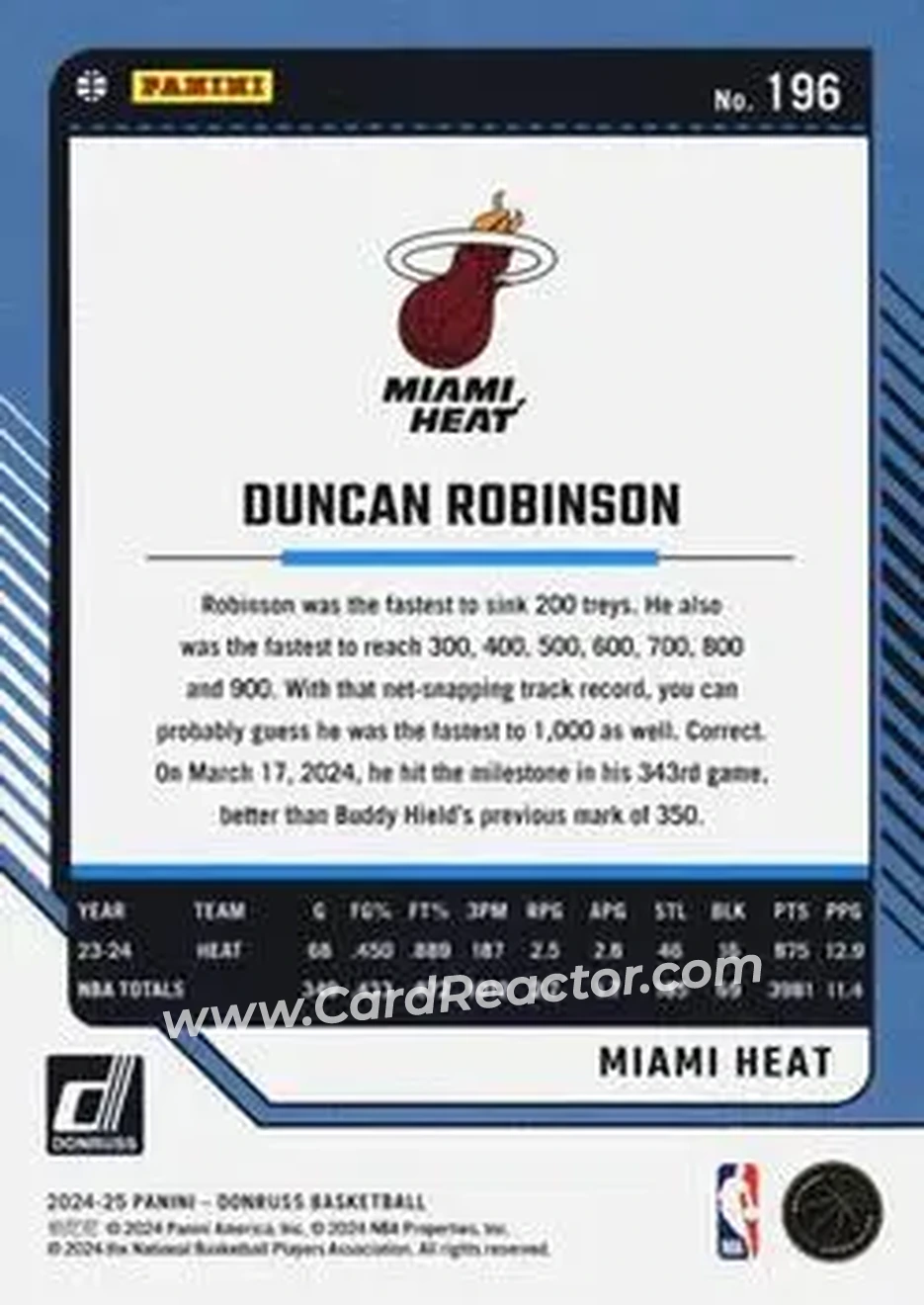 Back of Duncan Robinson