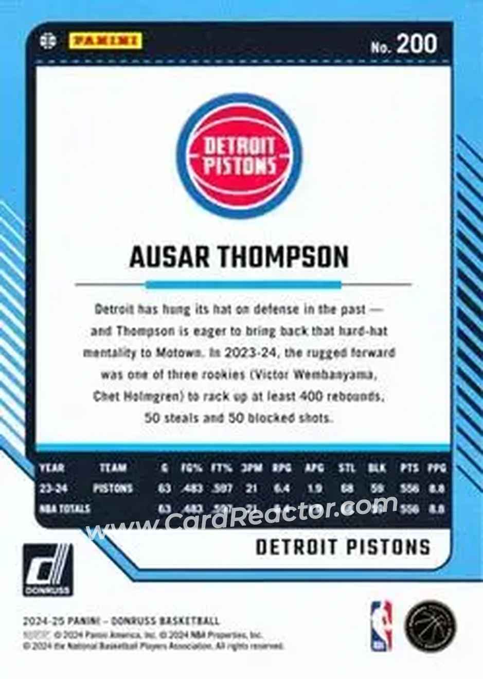 Back of Ausar Thompson