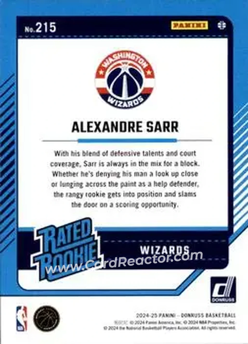 Back of Alex Sarr