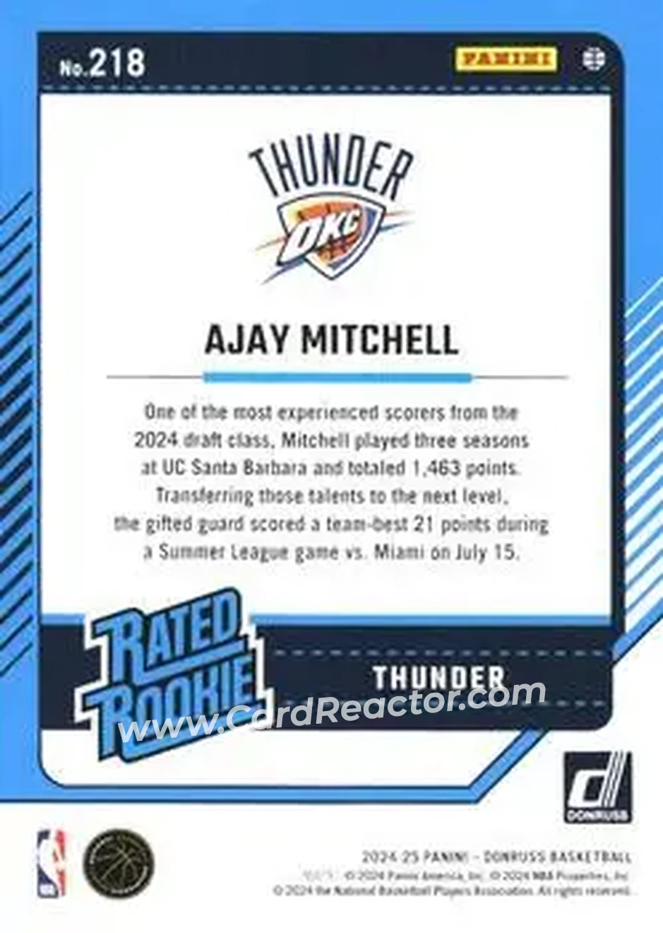 Back of Ajay Mitchell
