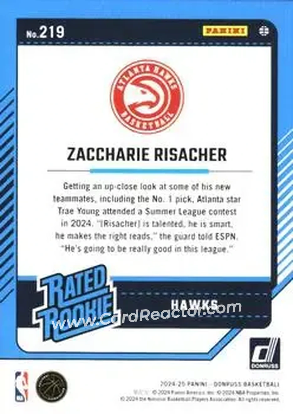 Back of Zaccharie Risacher
