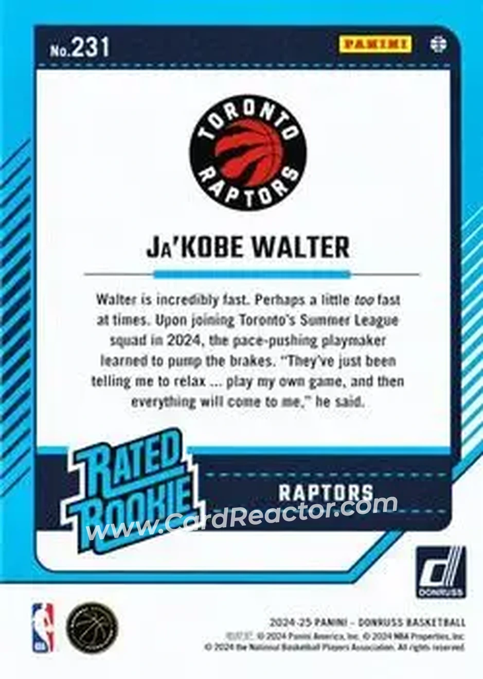 Back of Ja'Kobe Walter