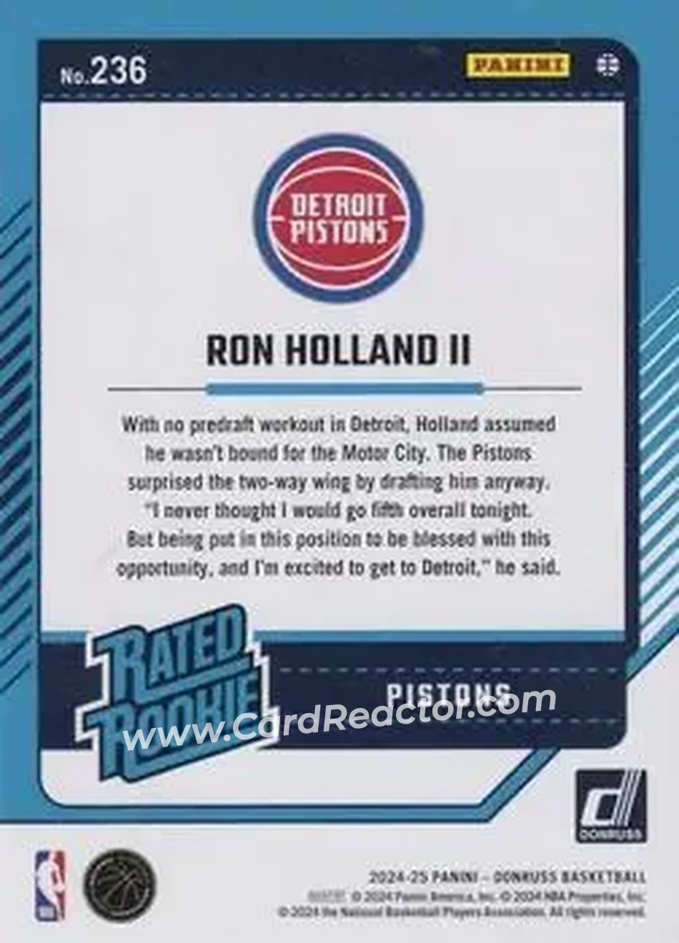 Back of Ron Holland II