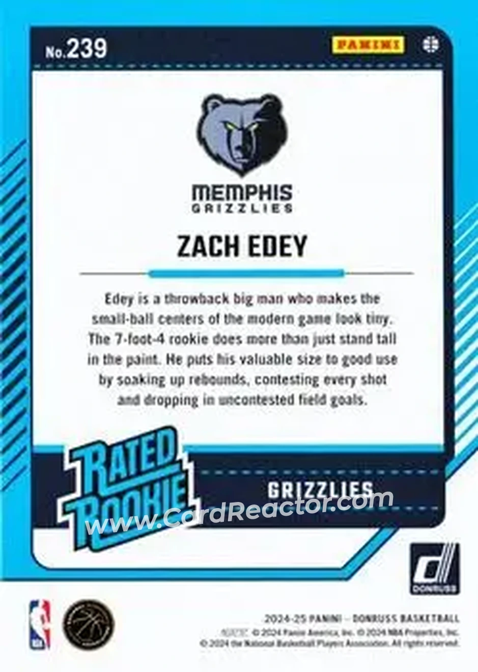 Back of Zach Edey