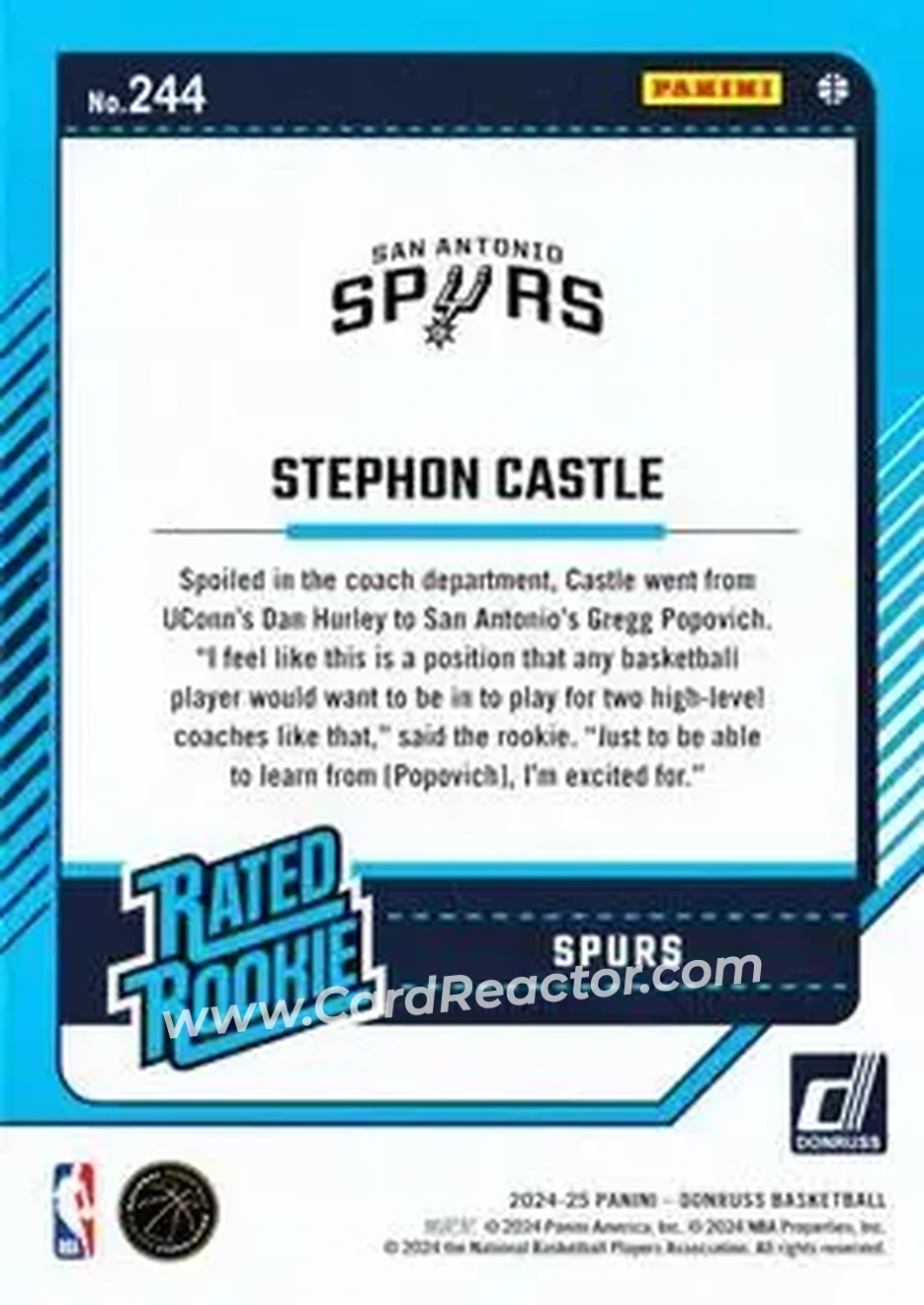 Back of Stephon Castle