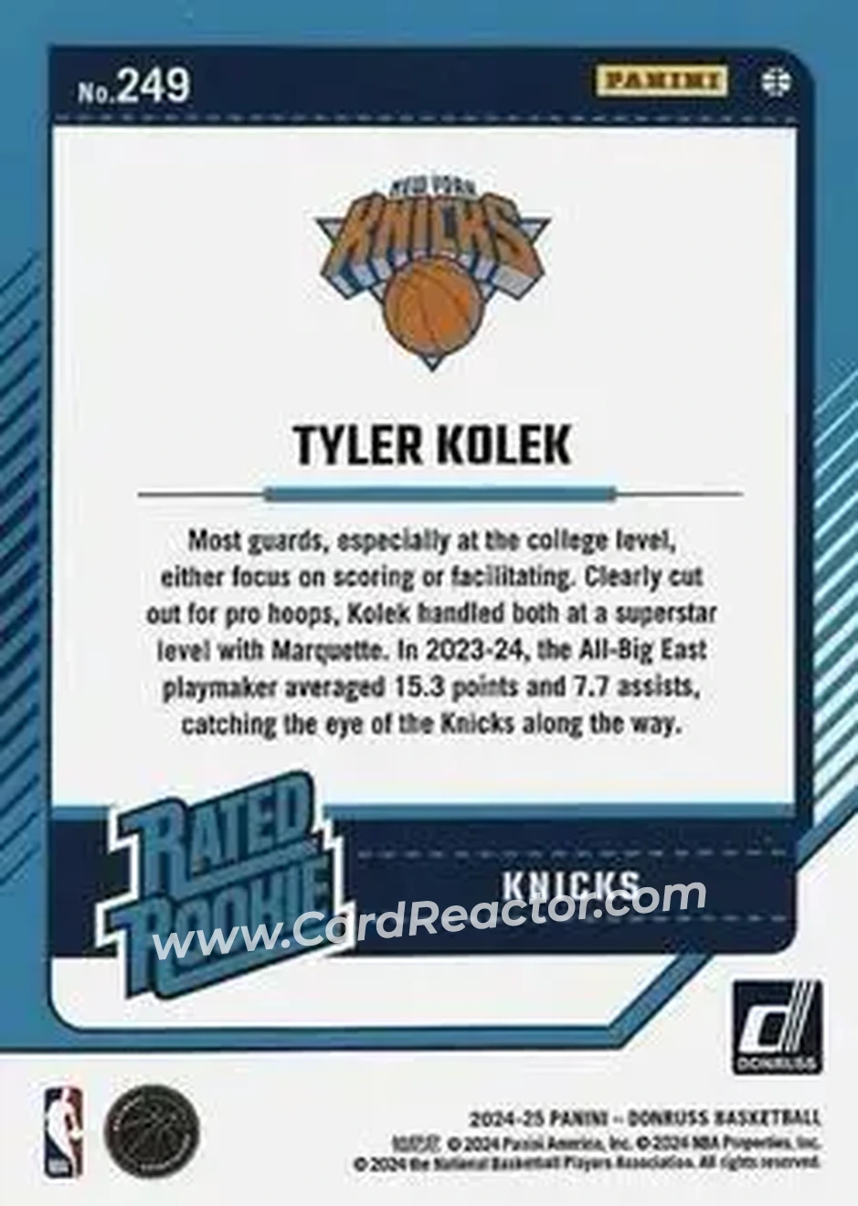 Back of Tyler Kolek