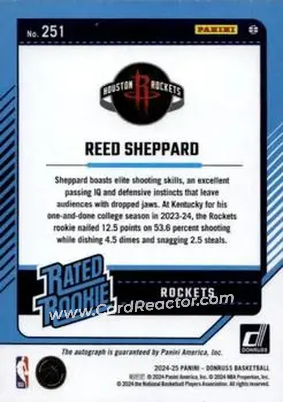 Back of Reed Sheppard