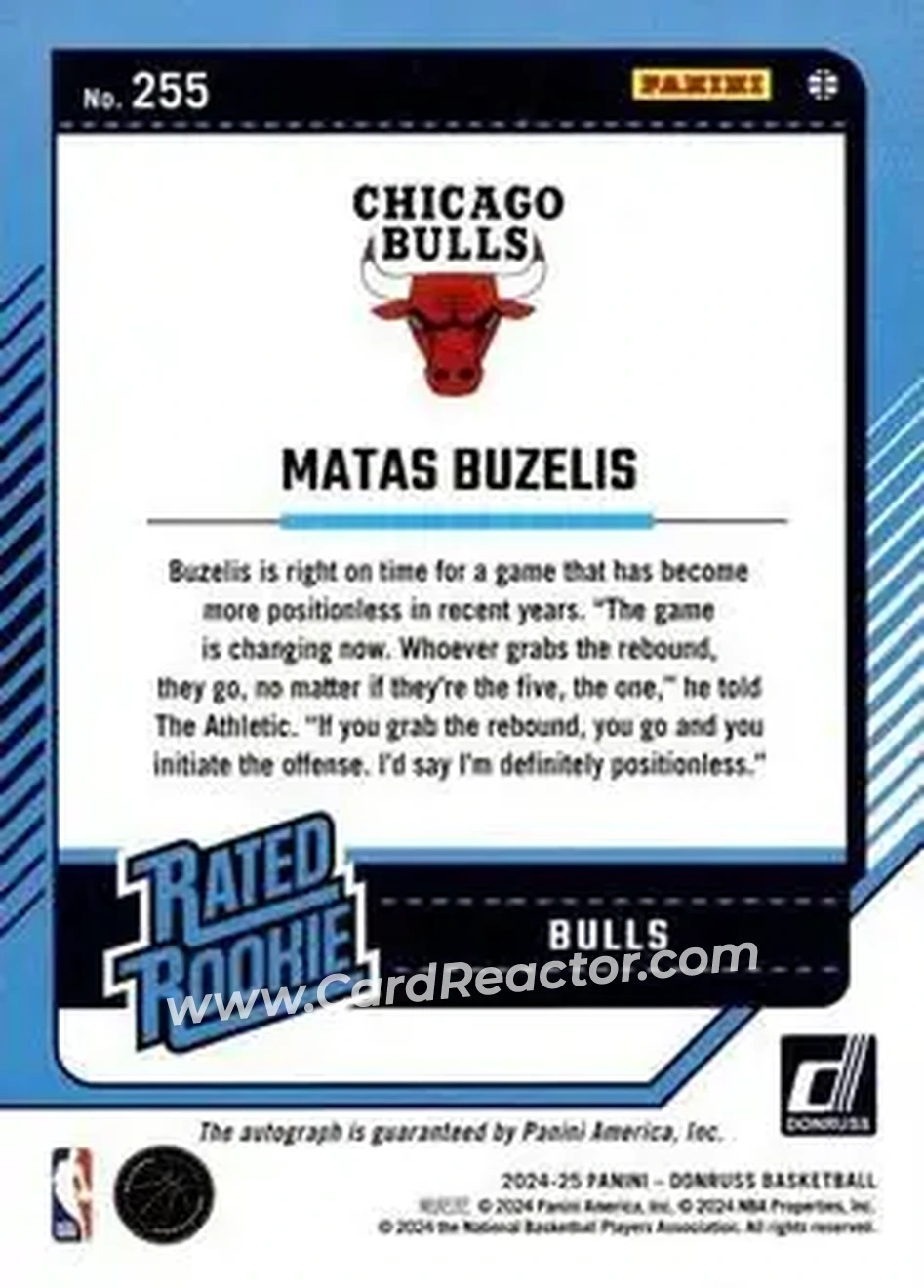 Back of Matas Buzelis