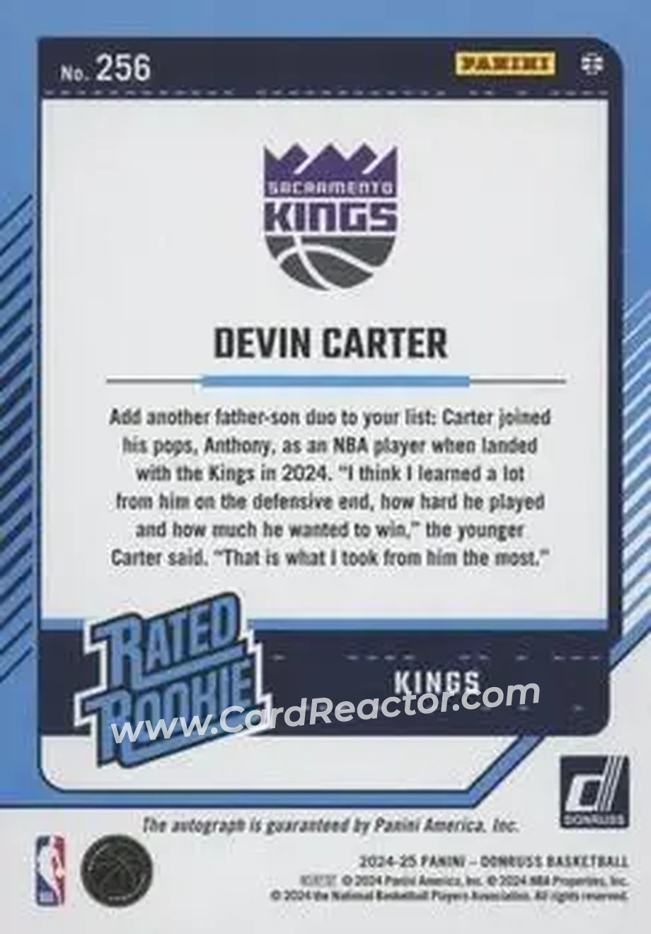 Back of Devin Carter