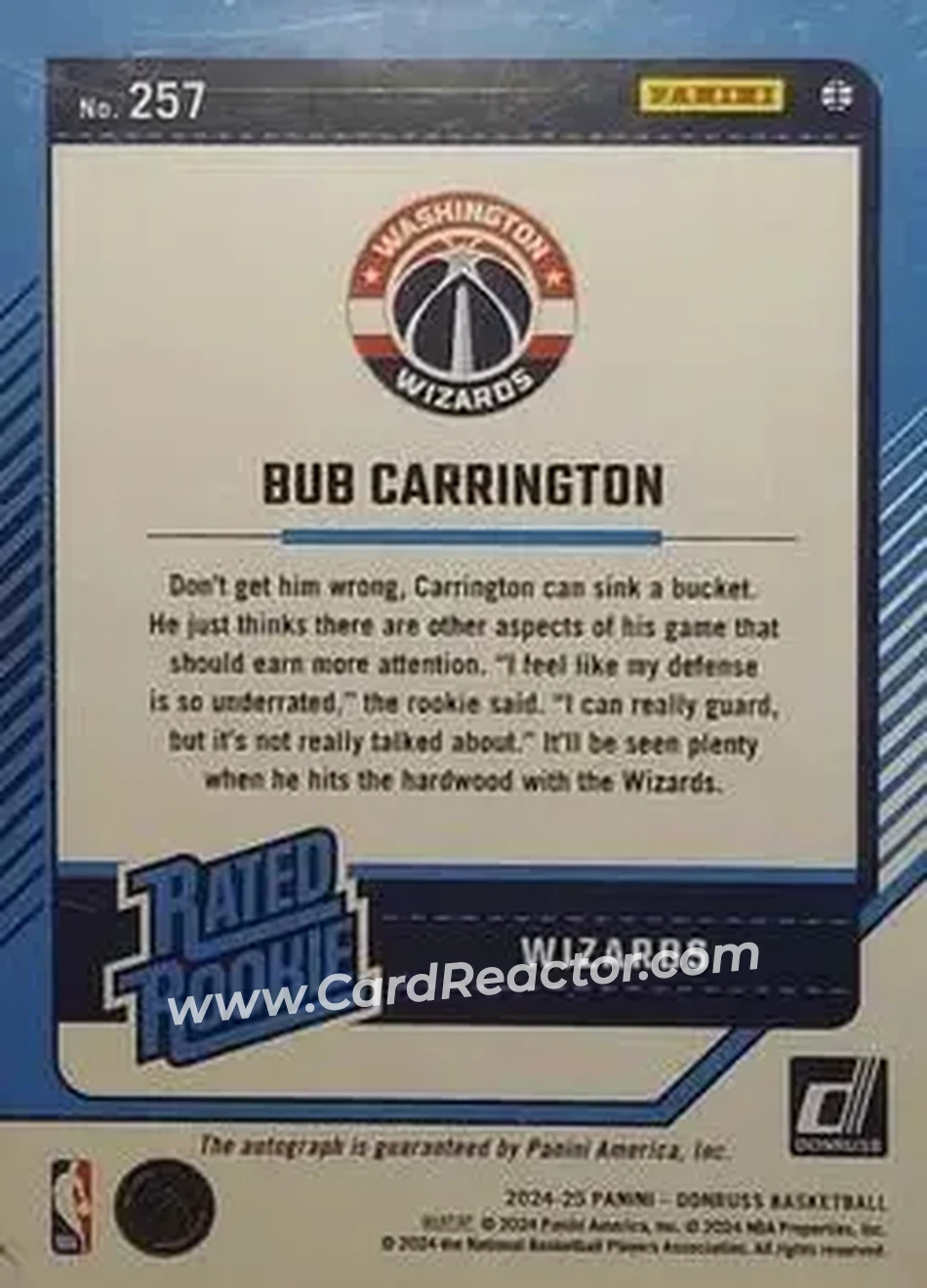 Back of Bub Carrington