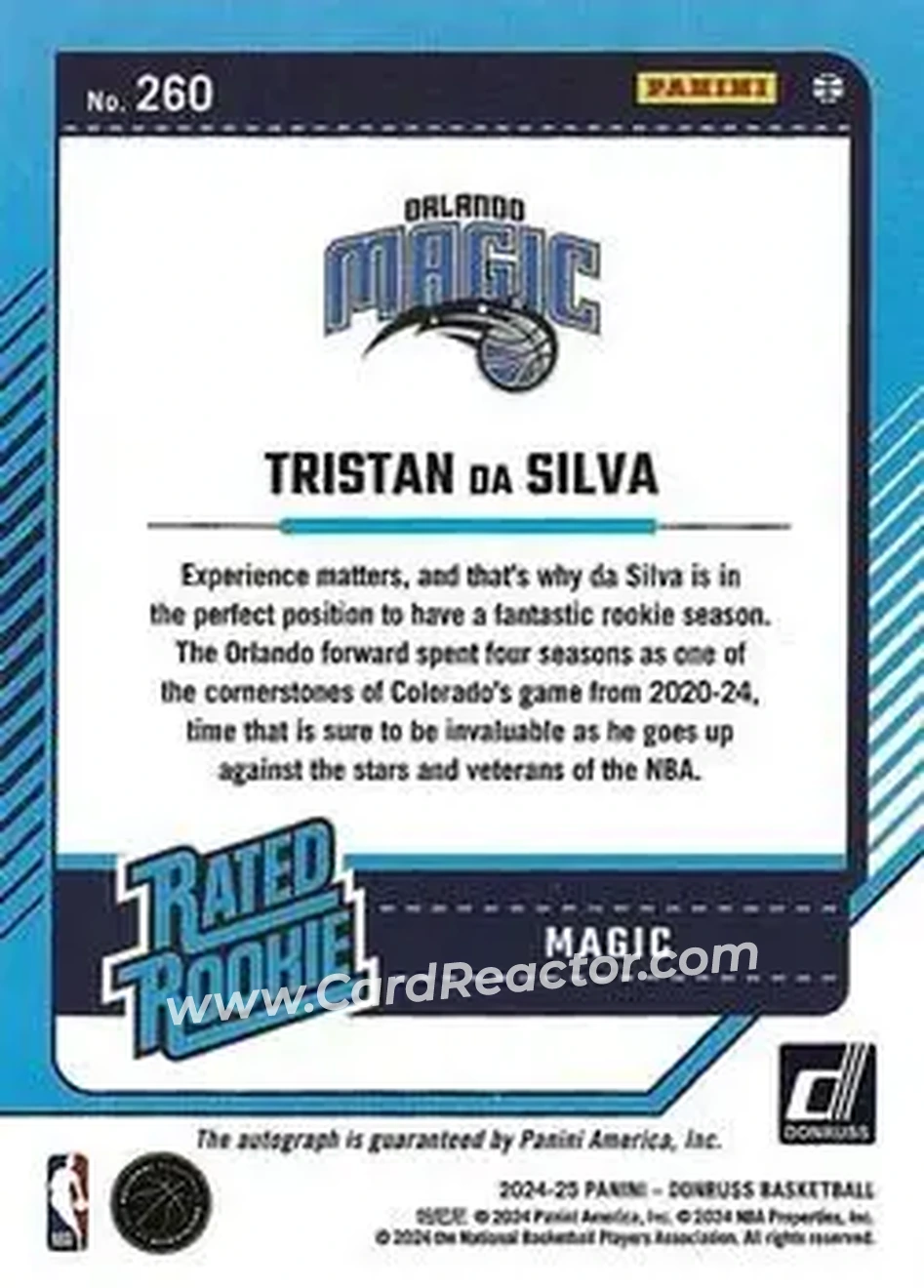 Back of Tristan Da Silva