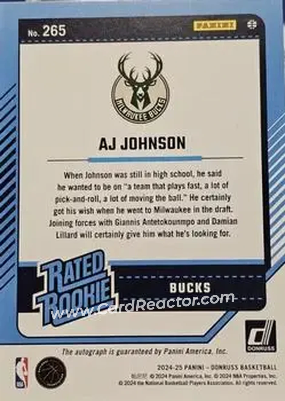 Back of AJ Johnson