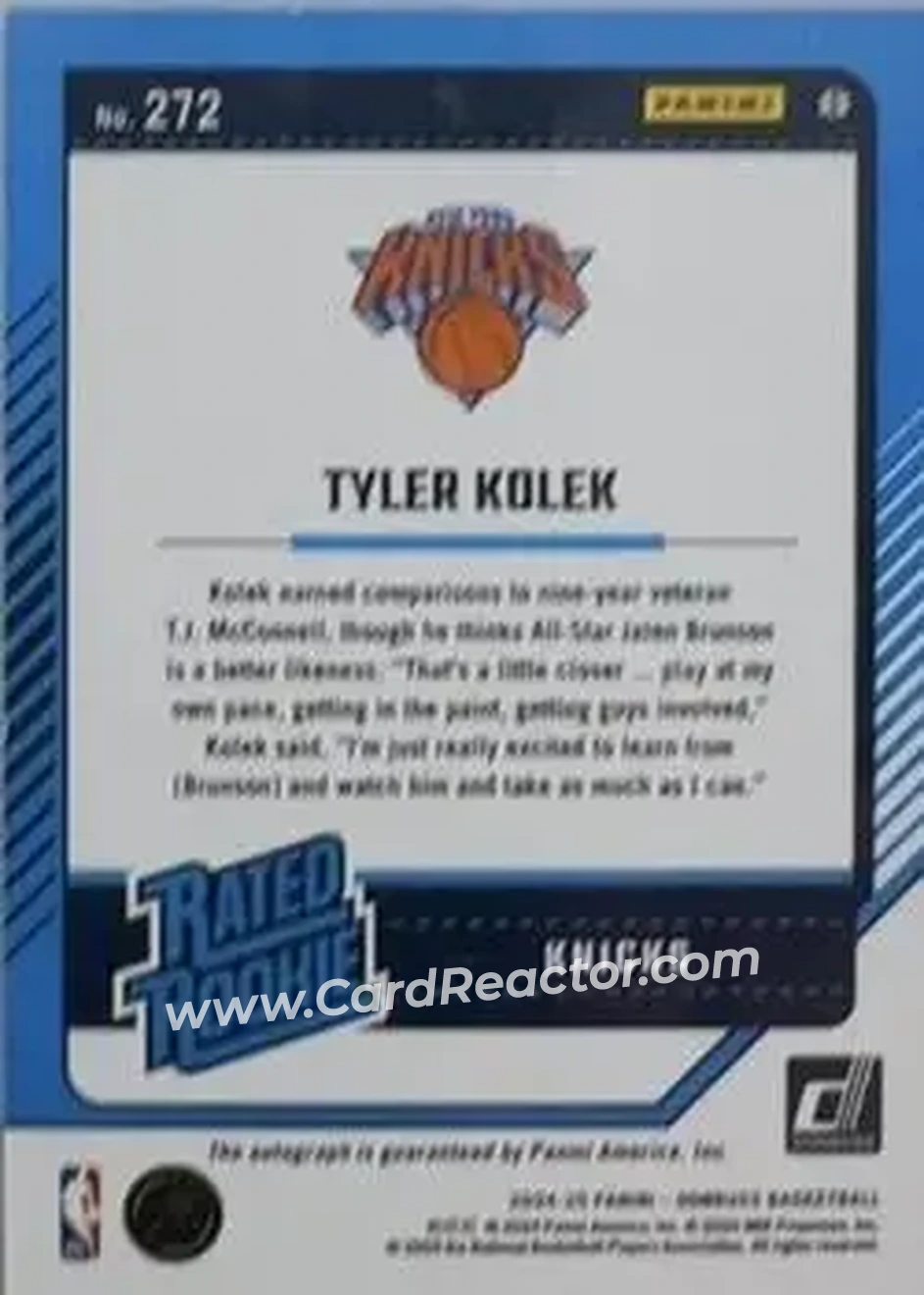 Back of Tyler Kolek