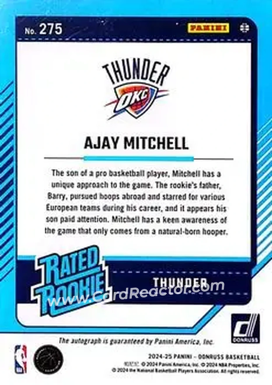 Back of Ajay Mitchell