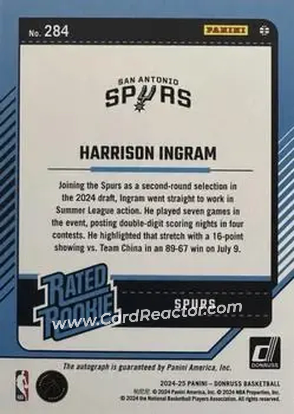 Back of Harrison Ingram