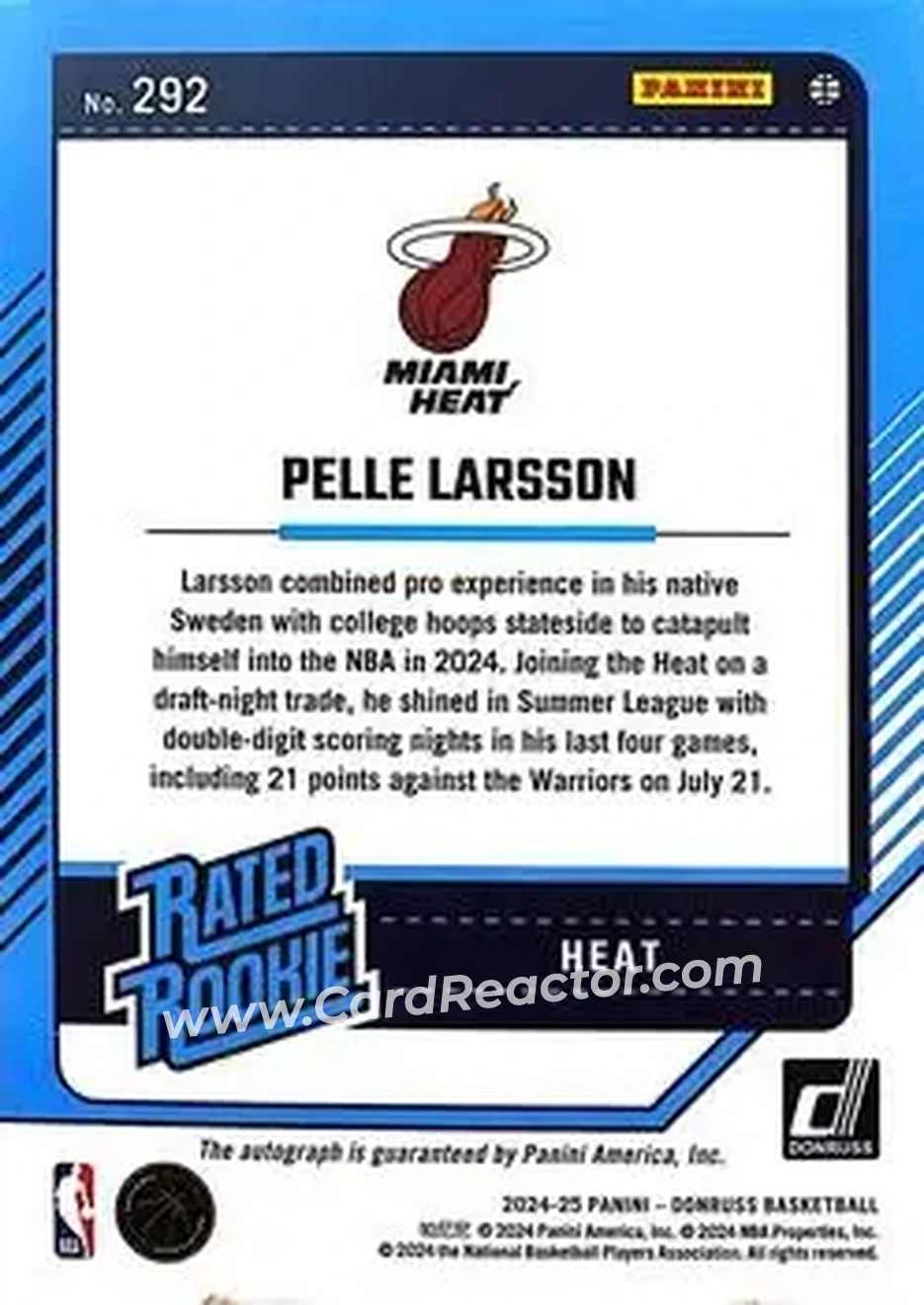 Back of Pelle Larsson