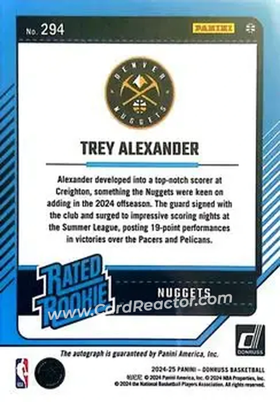 Back of Trey Alexander