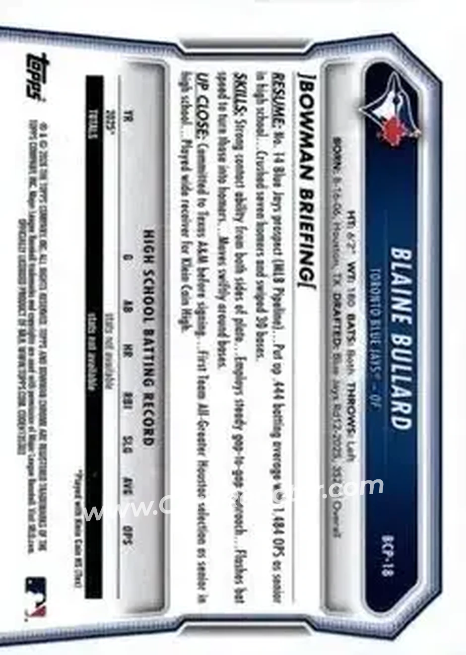 Back of Blaine Bullard