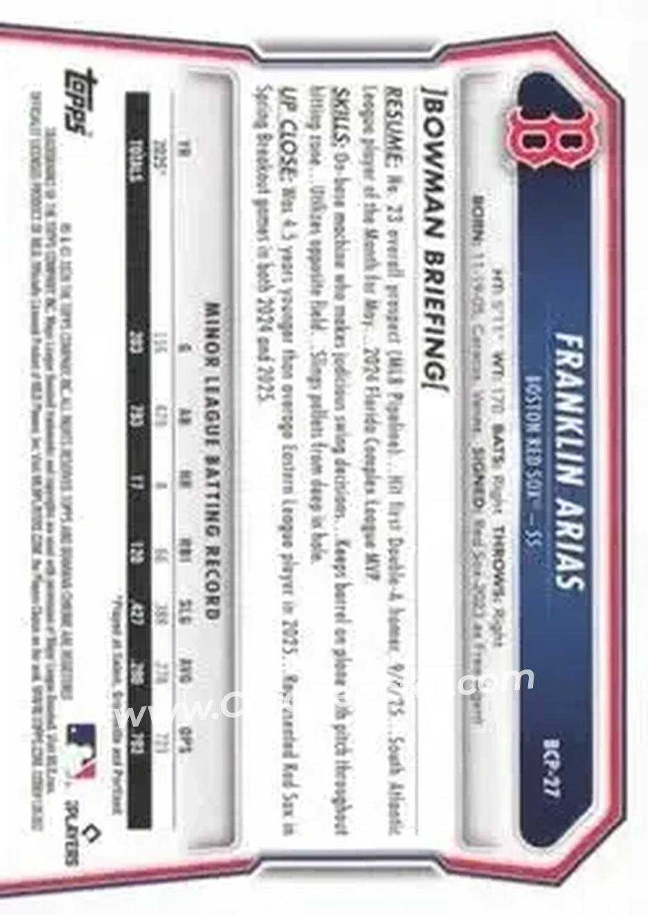 Back of Franklin Arias