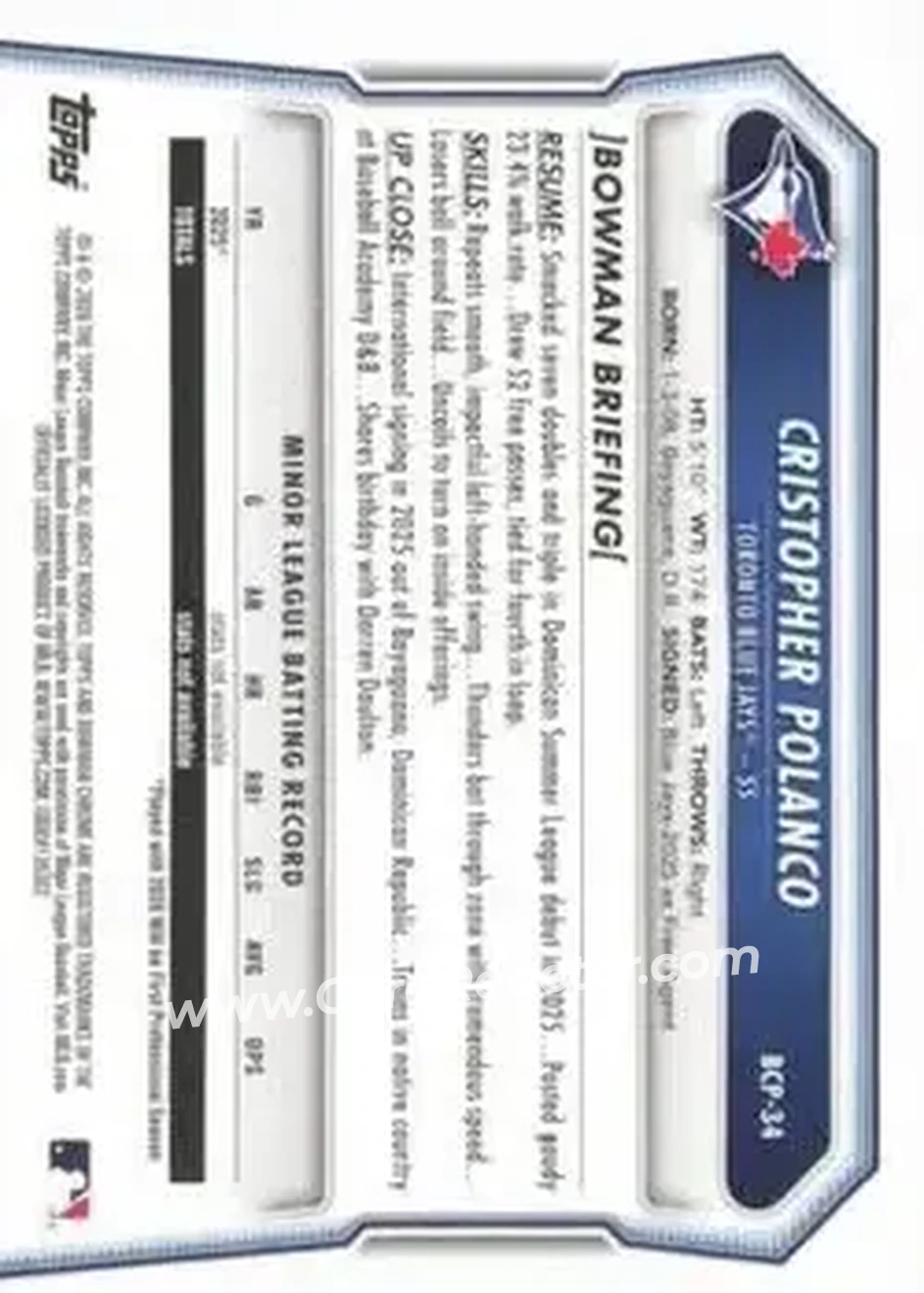 Back of Cristopher Polanco