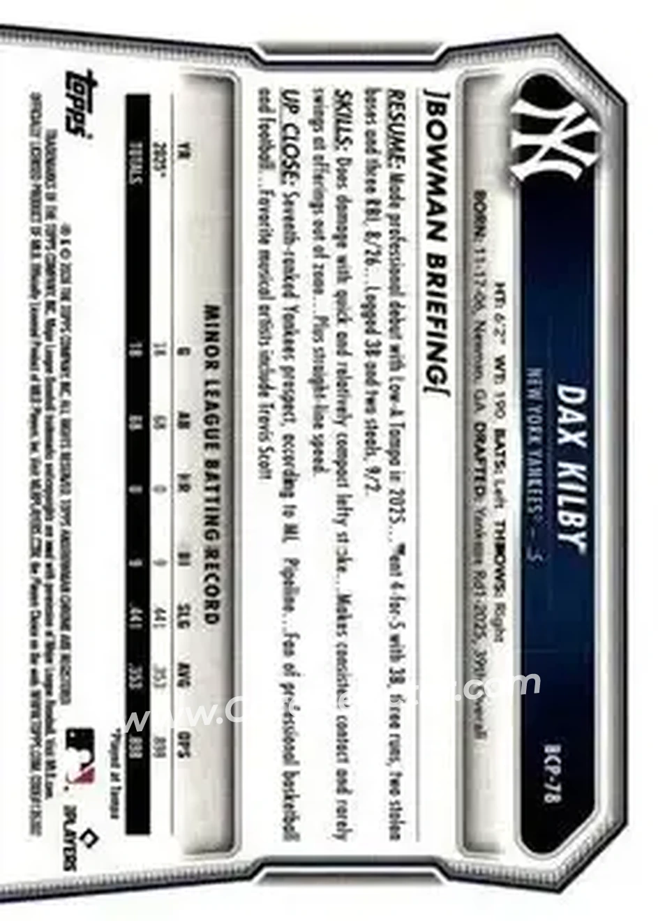 Back of Dax Kilby