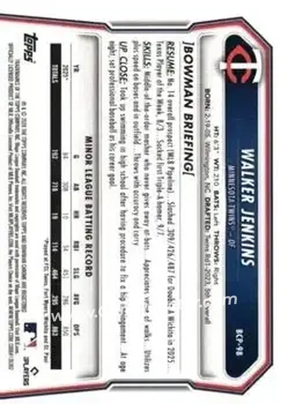 Back of Walker Jenkins