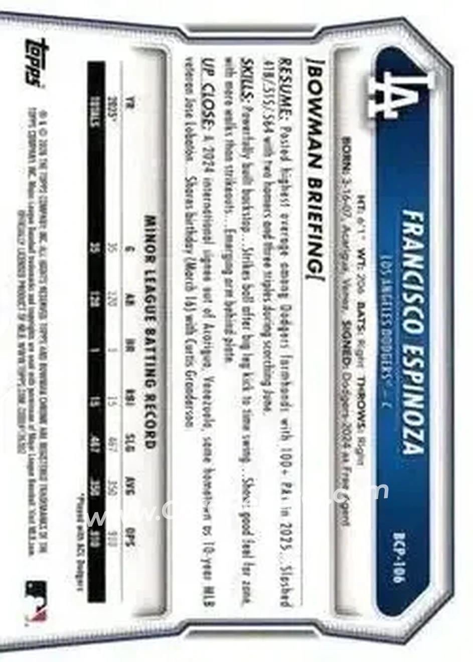 Back of Francisco Espinoza
