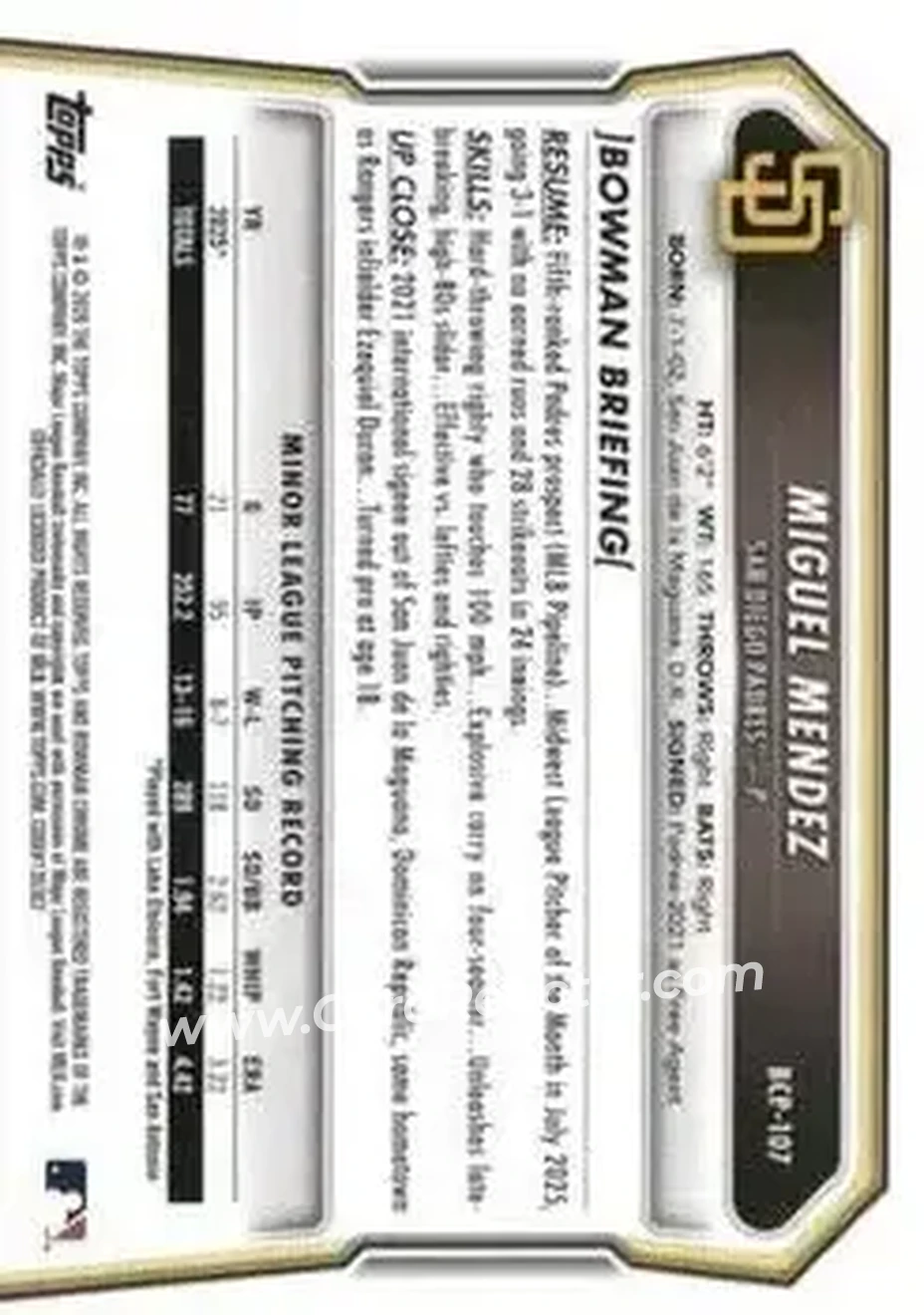 Back of Miguel Mendez