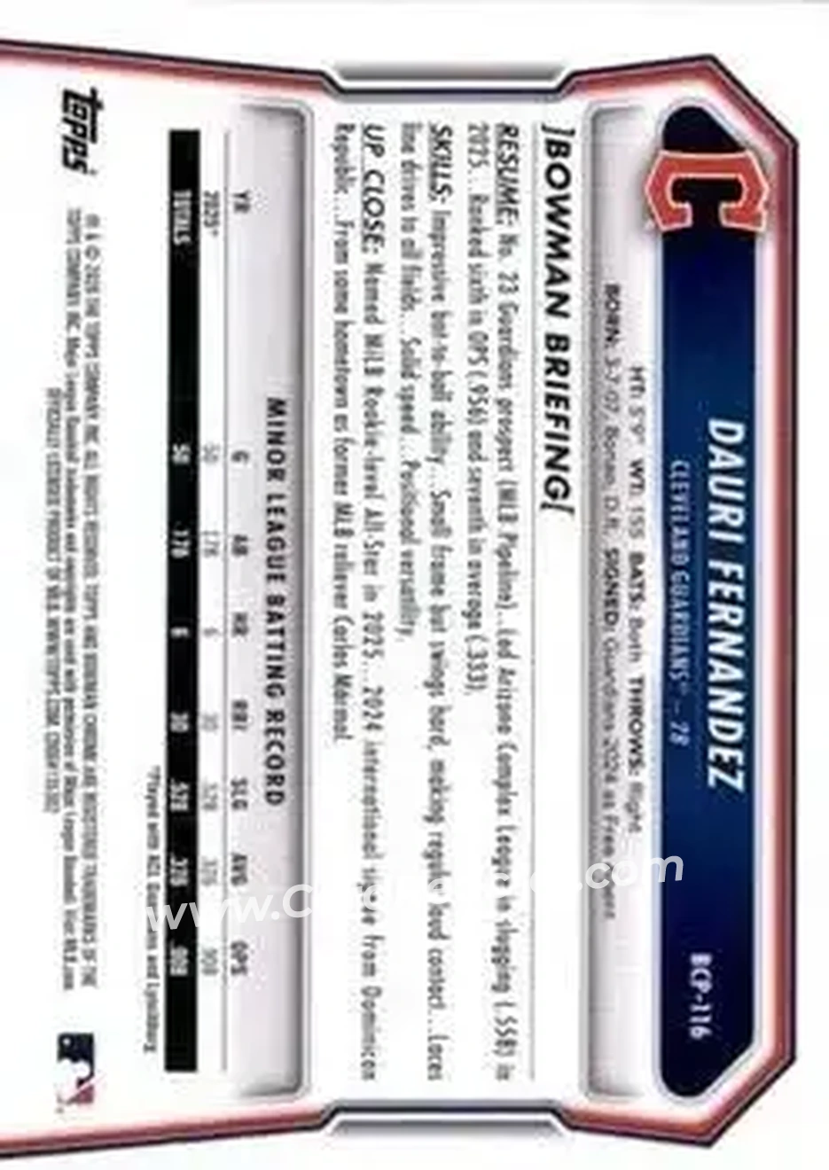 Back of Dauri Fernandez