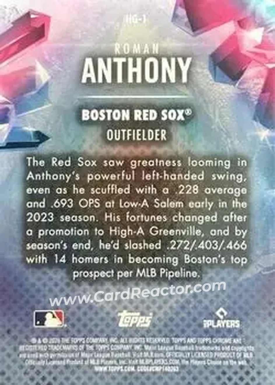 Back of Roman Anthony