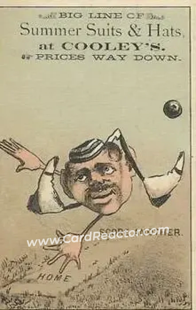 1880 J.T. Keefe Big White Shoes Baseball Comics (H804-14) #NNO Card #NNO