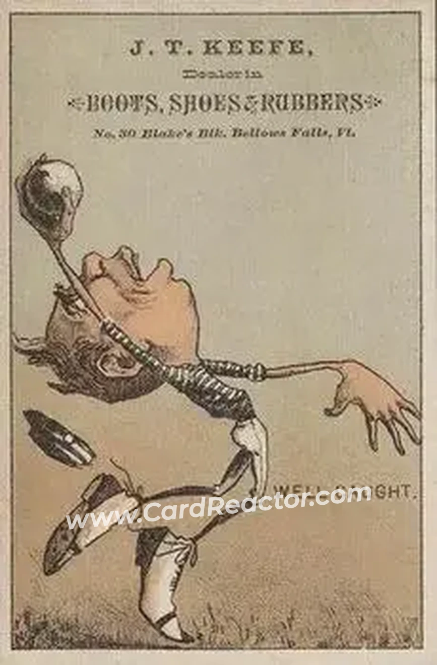1880 J.T. Keefe Big White Shoes Baseball Comics (H804-14) #NNO Card #NNO