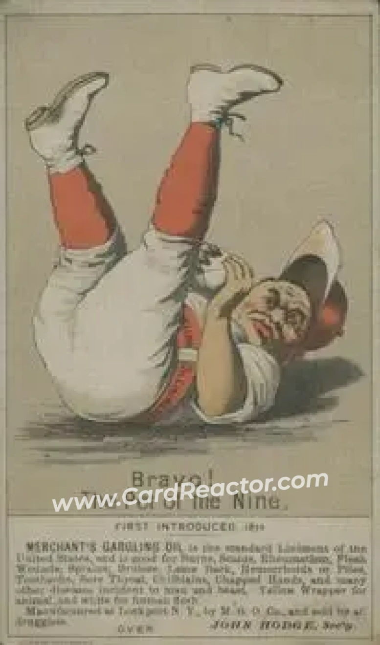 1880 Merchant's Gargling Oil Baseball Comics (H804-7) #NNO - Bravo! The Pet Of The Nine - Front