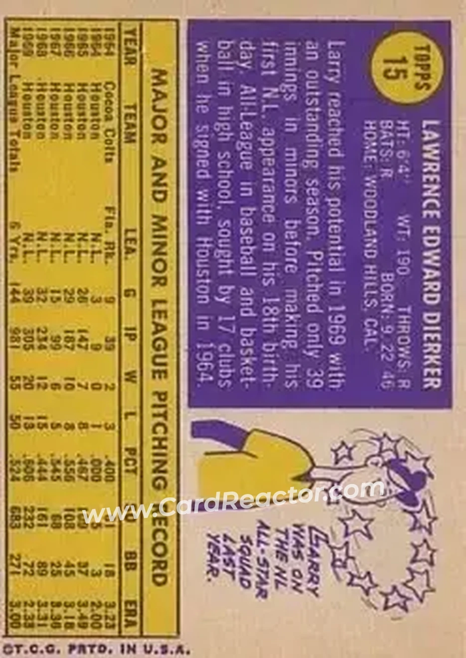 Back of Larry Dierker