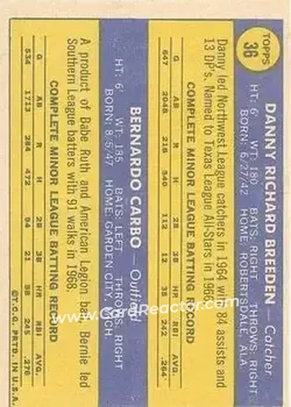 Back of Card #36