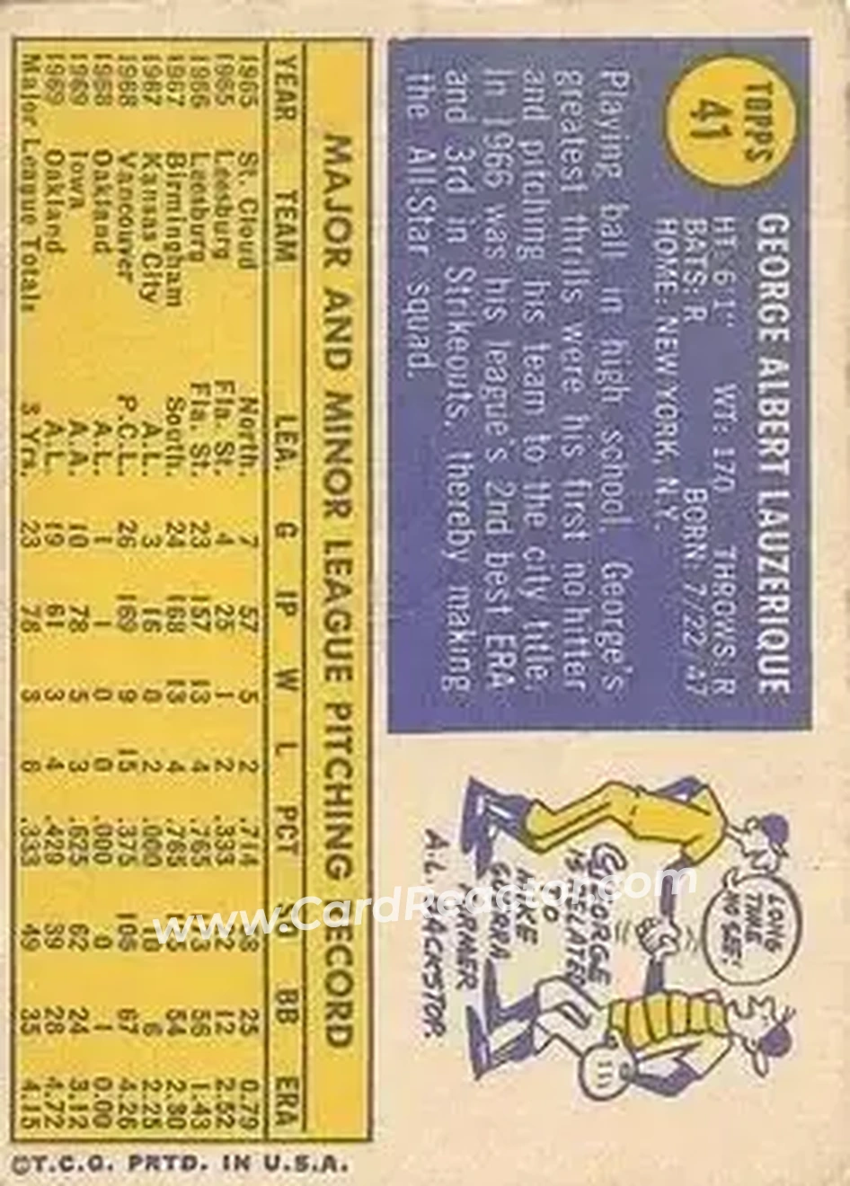 Back of George Lauzerique