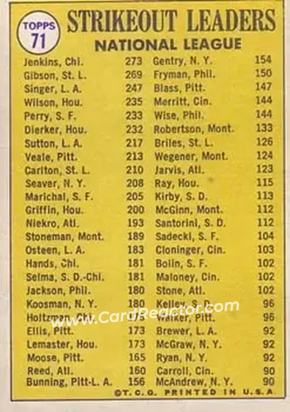 Back of Card #71