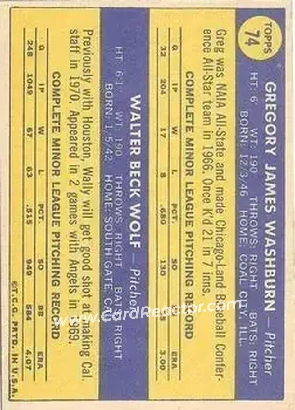Back of Card #74