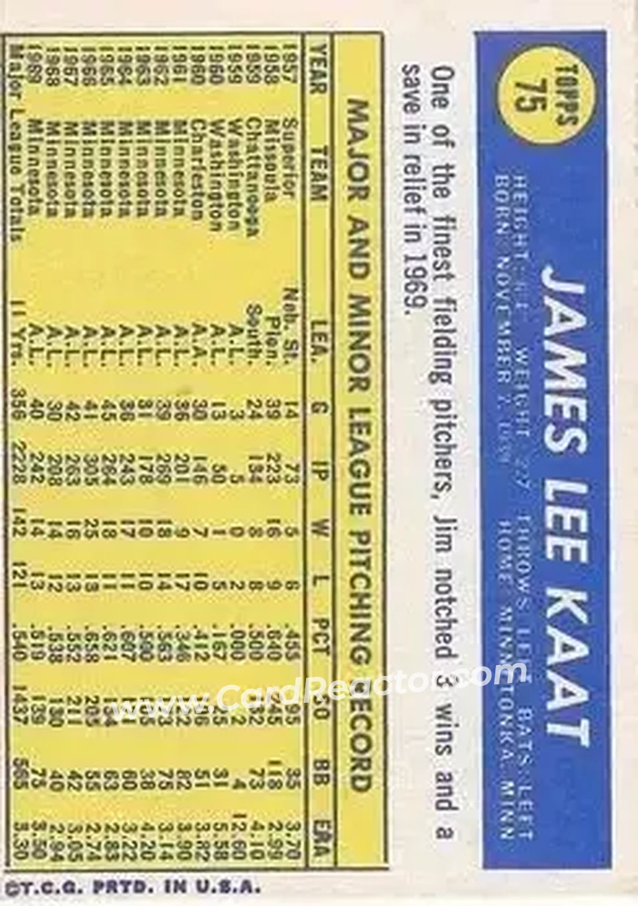 Back of Jim Kaat