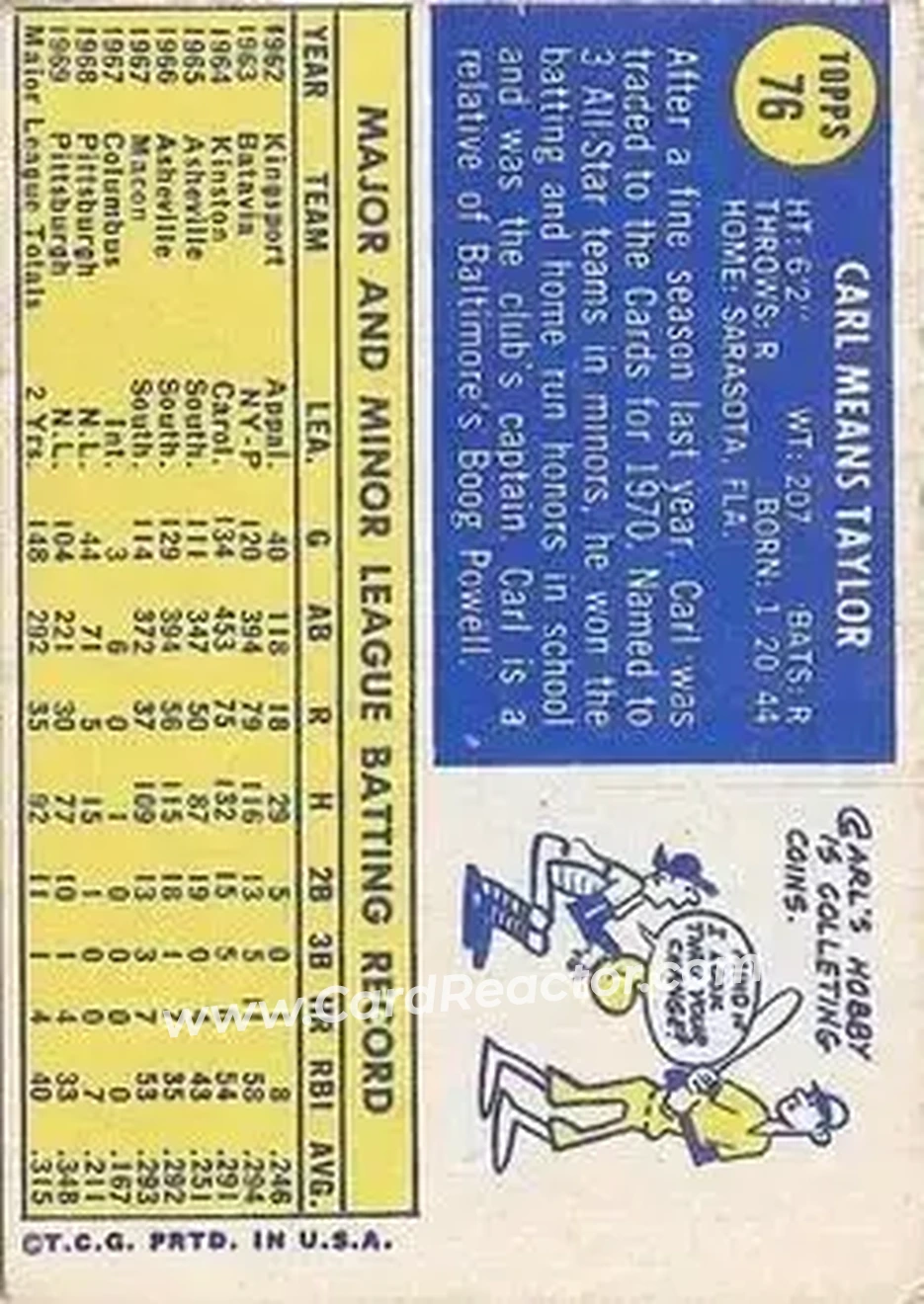 Back of Carl Taylor