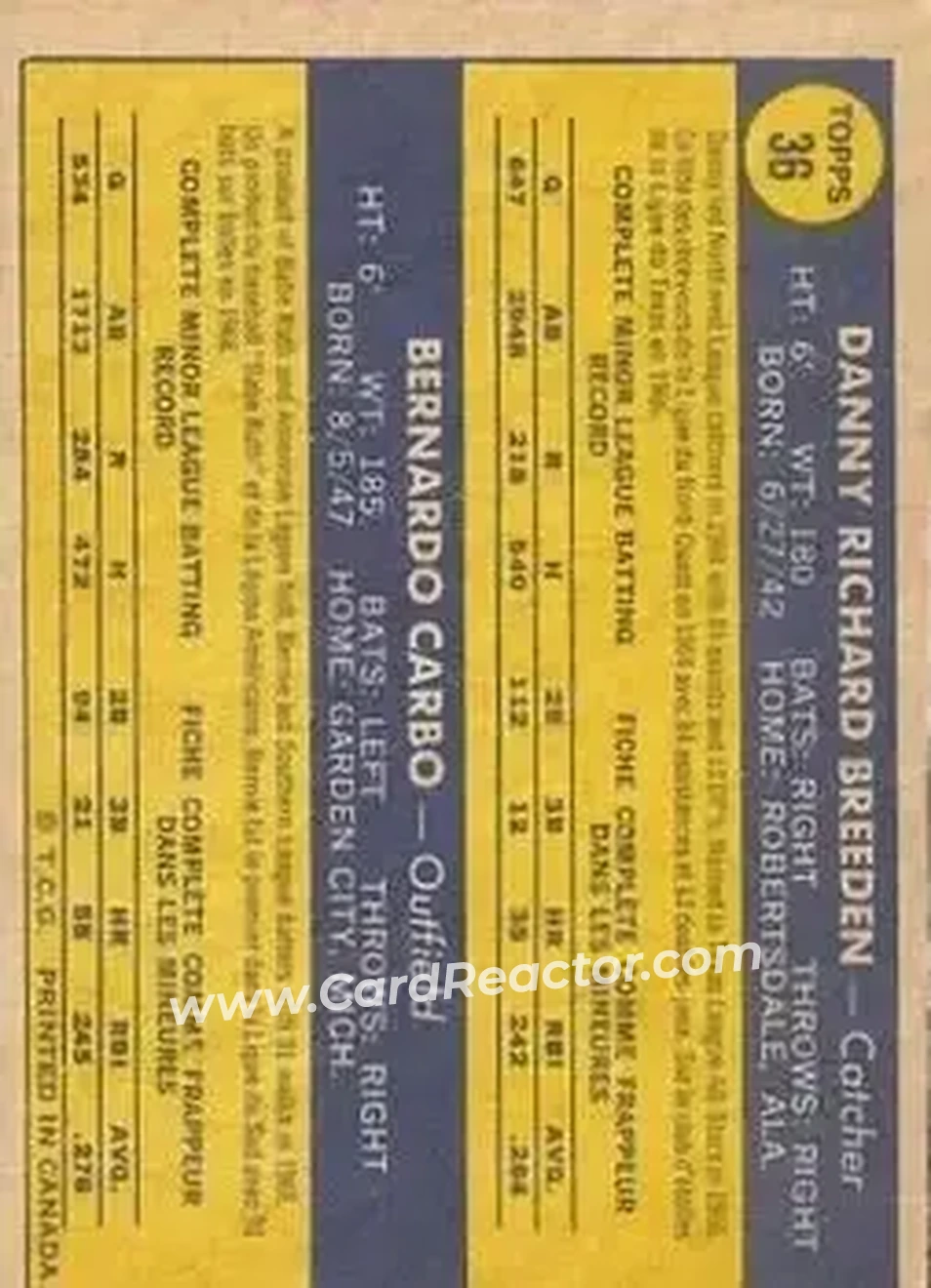 Back of Card #36