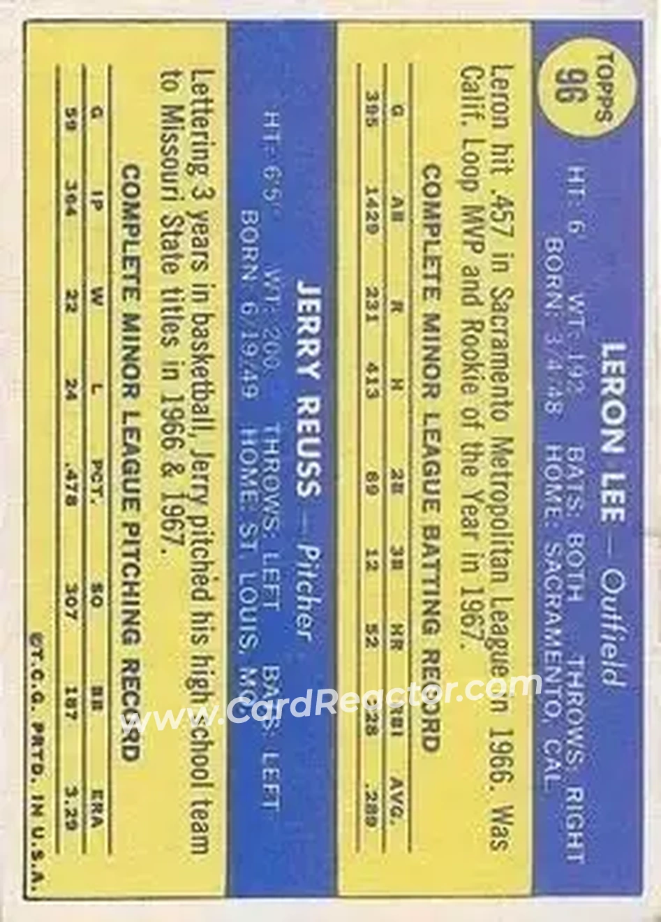 Back of Card #96