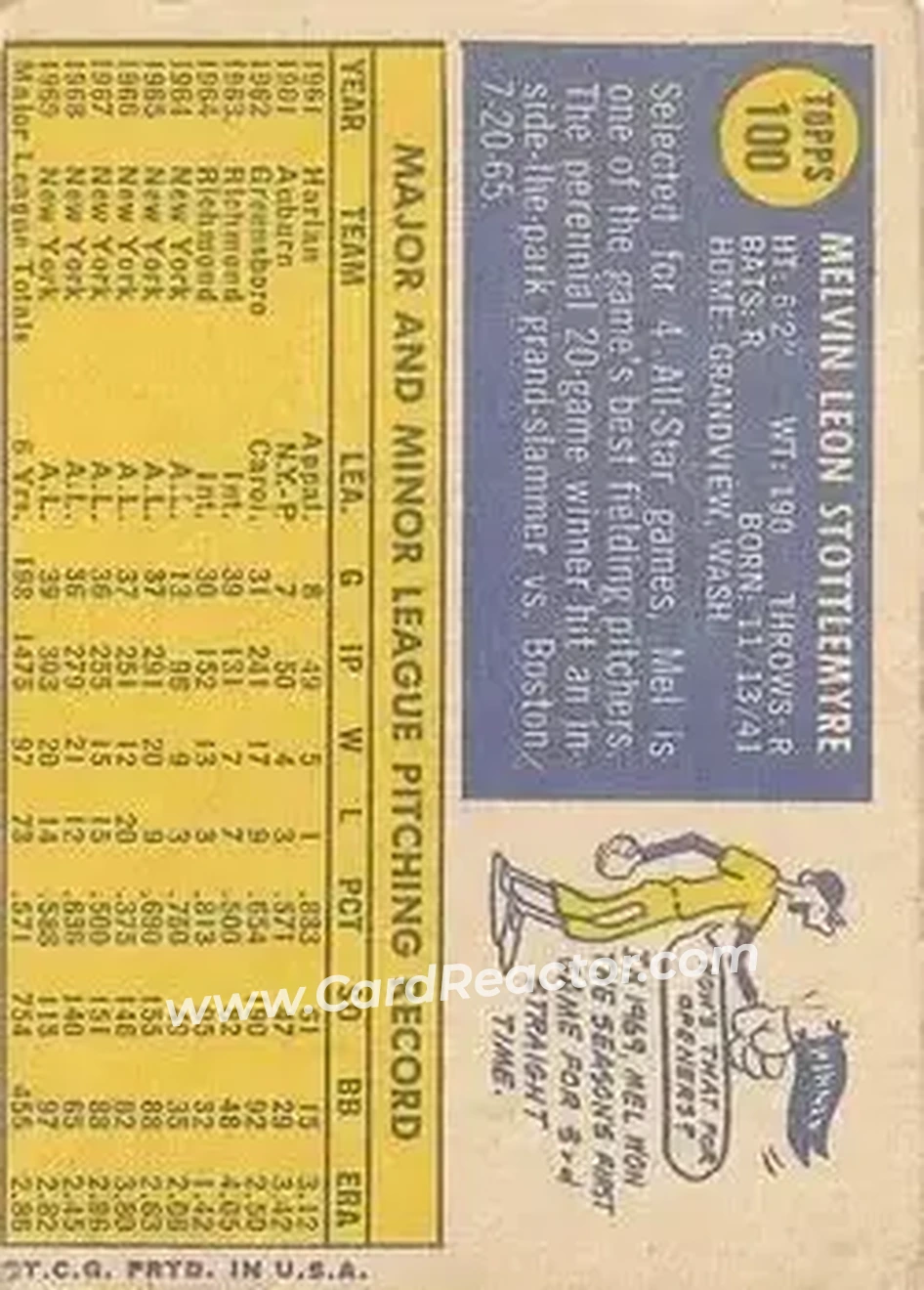 Back of Mel Stottlemyre